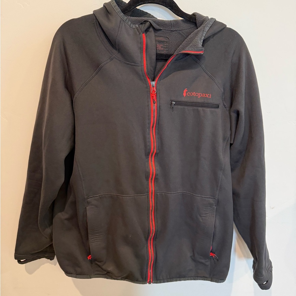 Cotopaxi Gray Full Zip Hooded Sweatshirt Jacket Men’s XL Casual Outdoor Hiking